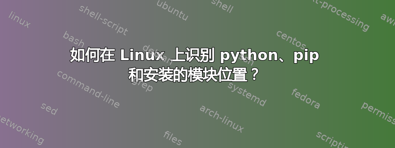 如何在 Linux 上识别 python、pip 和安装的模块位置？