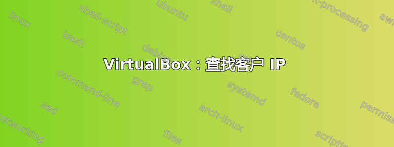 VirtualBox：查找客户 IP