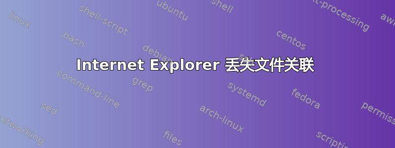 Internet Explorer 丢失文件关联