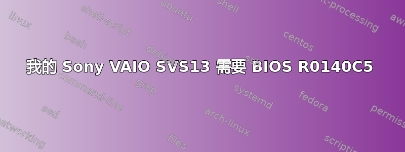 我的 Sony VAIO SVS13 需要 BIOS R0140C5