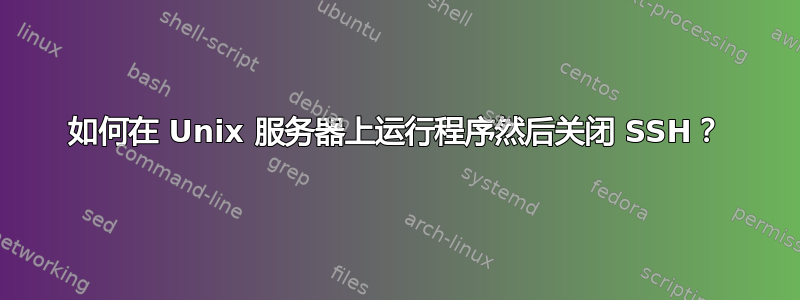 如何在 Unix 服务器上运行程序然后关闭 SSH？