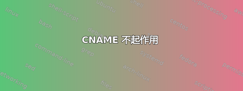 CNAME 不起作用