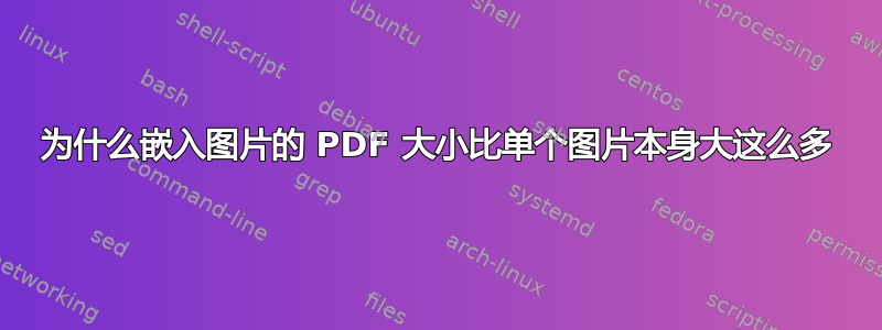 为什么嵌入图片的 PDF 大小比单个图片本身大这么多