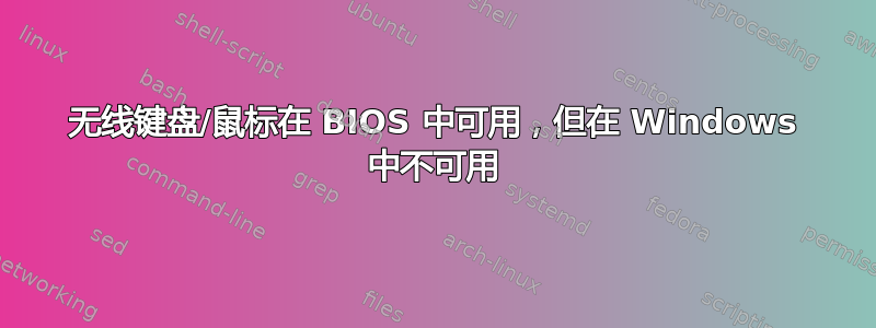 无线键盘/鼠标在 BIOS 中可用，但在 Windows 中不可用