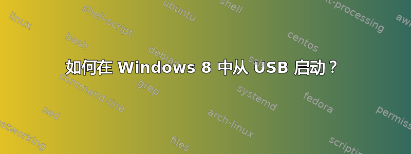 如何在 Windows 8 中从 USB 启动？