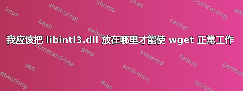 我应该把 libintl3.dll 放在哪里才能使 wget 正常工作