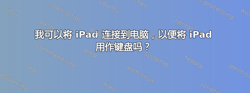 我可以将 iPad 连接到电脑，以便将 iPad 用作键盘吗？