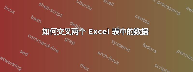 如何交叉两个 Excel 表中的数据