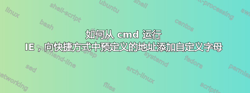 如何从 cmd 运行 IE，向快捷方式中预定义的地址添加自定义字母