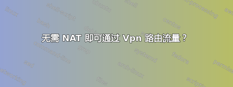 无需 NAT 即可通过 Vpn 路由流量？