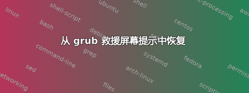 从 grub 救援屏幕提示中恢复