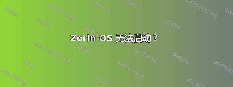 Zorin OS 无法启动？