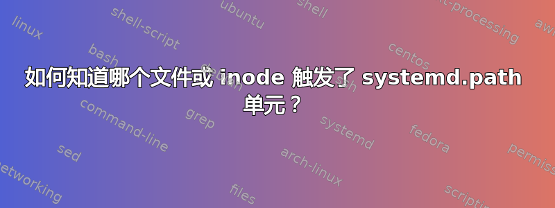 如何知道哪个文件或 inode 触发了 systemd.path 单元？