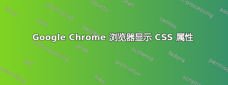 Google Chrome 浏览器显示 CSS 属性