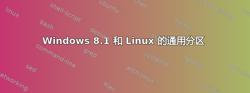 Windows 8.1 和 Linux 的通用分区