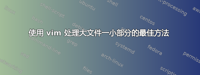 使用 vim 处理大文件一小部分的最佳方法