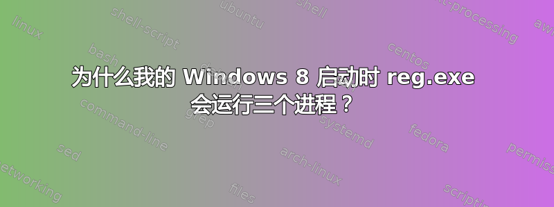 为什么我的 Windows 8 启动时 reg.exe 会运行三个进程？