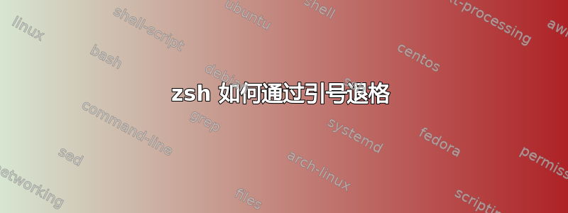 zsh 如何通过引号退格