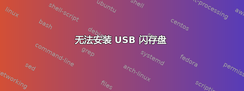 无法安装 USB 闪存盘