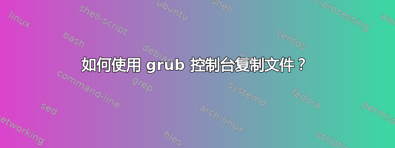 如何使用 grub 控制台复制文件？