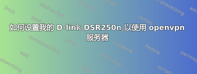 如何设置我的 D-link DSR250n 以使用 openvpn 服务器