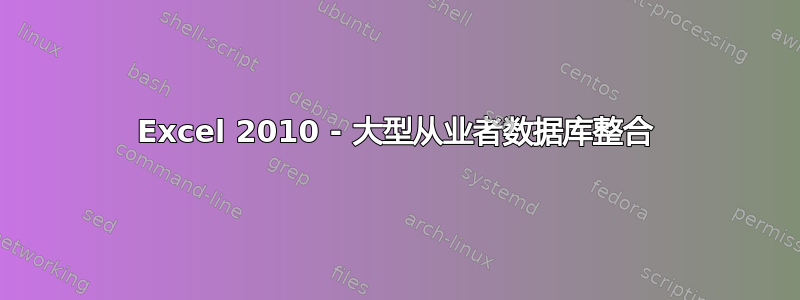 Excel 2010 - 大型从业者数据库整合