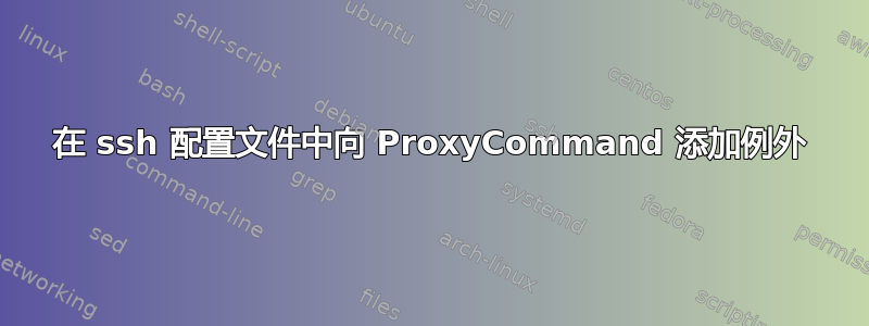 在 ssh 配置文件中向 ProxyCommand 添加例外