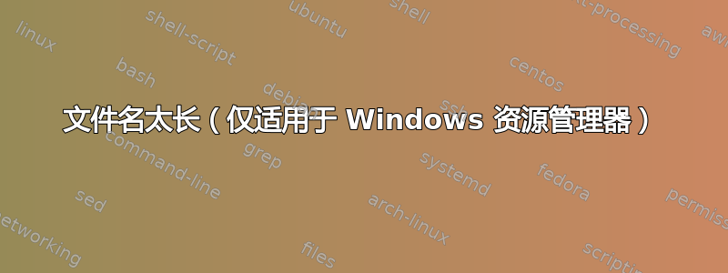 文件名太长（仅适用于 Windows 资源管理器）