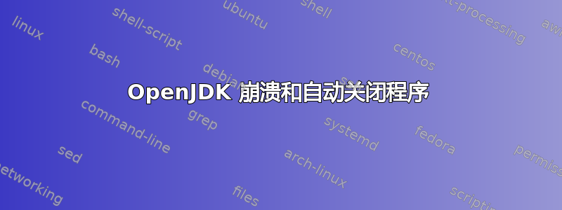 OpenJDK 崩溃和自动关闭程序