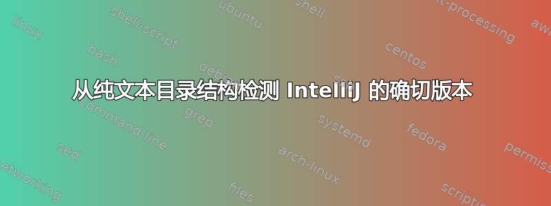 从纯文本目录结构检测 IntelliJ 的确切版本