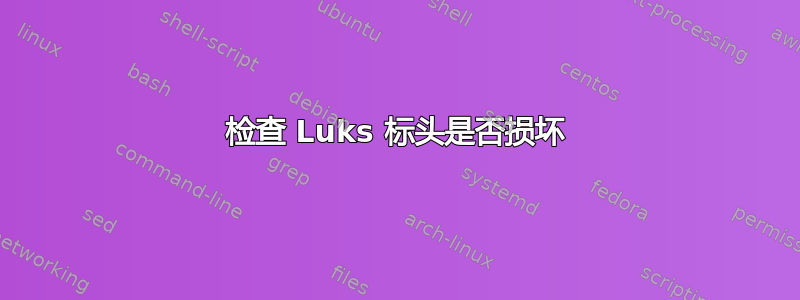 检查 Luks 标头是否损坏