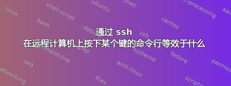 通过 ssh 在远程计算机上按下某个键的命令行等效于什么