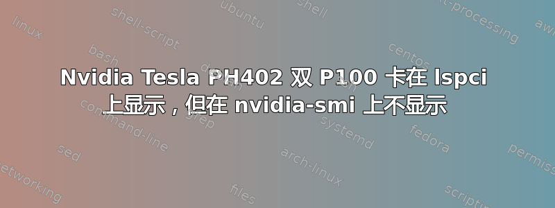 Nvidia Tesla PH402 双 P100 卡在 lspci 上显示，但在 nvidia-smi 上不显示