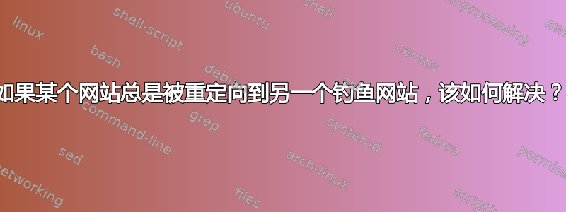 如果某个网站总是被重定向到另一个钓鱼网站，该如何解决？