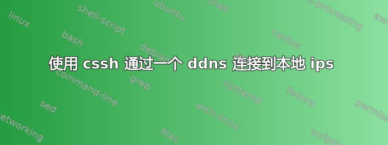 使用 cssh 通过一个 ddns 连接到本地 ips