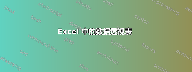 Excel 中的数据透视表