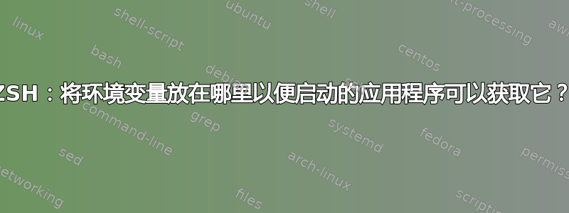 ZSH：将环境变量放在哪里以便启动的应用程序可以获取它？