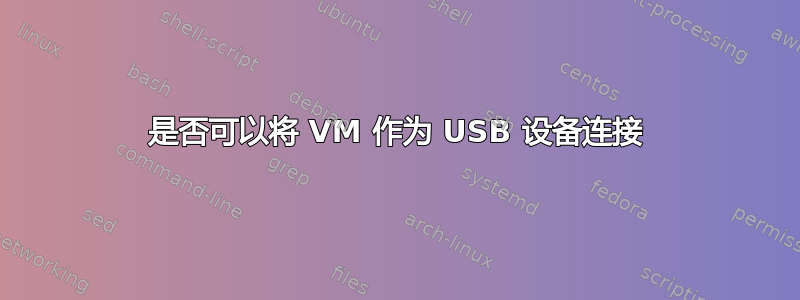 是否可以将 VM 作为 USB 设备连接