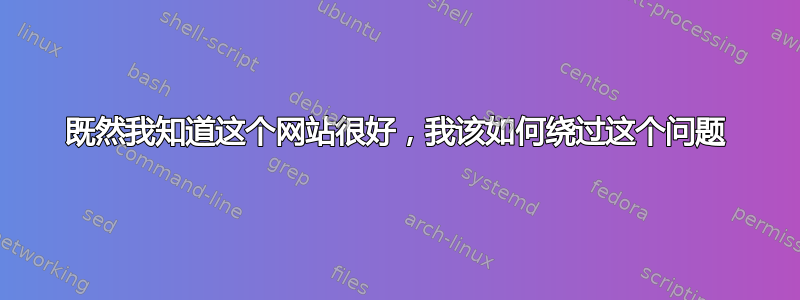 既然我知道这个网站很好，我该如何绕过这个问题