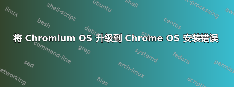 将 Chromium OS 升级到 Chrome OS 安装错误