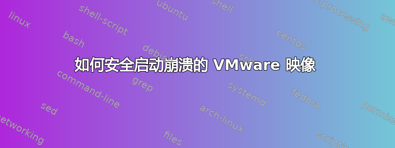 如何安全启动崩溃的 VMware 映像