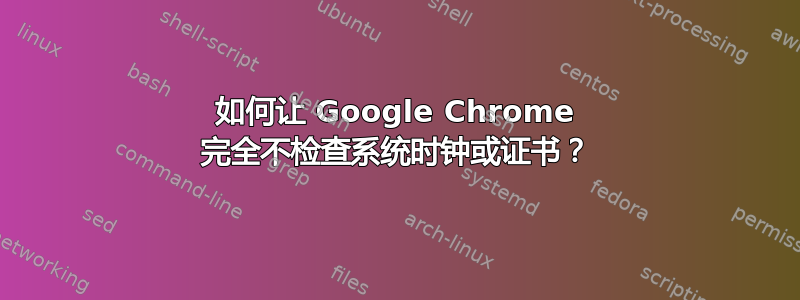 如何让 Google Chrome 完全不检查系统时钟或证书？