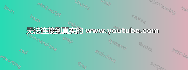 无法连接到真实的 www.youtube.com