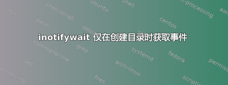 inotifywait 仅在创建目录时获取事件