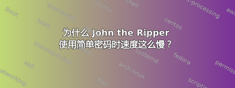 为什么 John the Ripper 使用简单密码时速度这么慢？