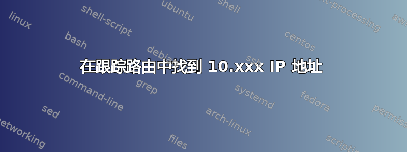 在跟踪路由中找到 10.xxx IP 地址