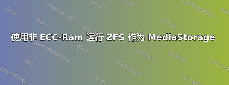 使用非 ECC-Ram 运行 ZFS 作为 MediaStorage