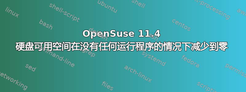 OpenSuse 11.4 硬盘可用空间在没有任何运行程序的情况下减少到零