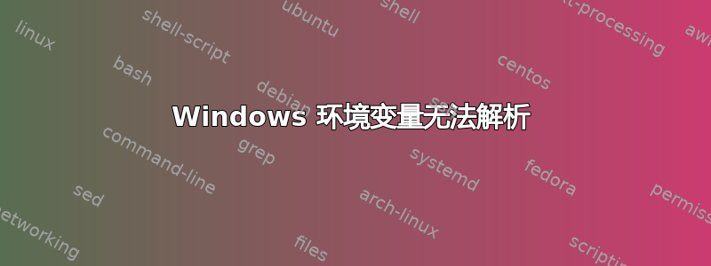 Windows 环境变量无法解析