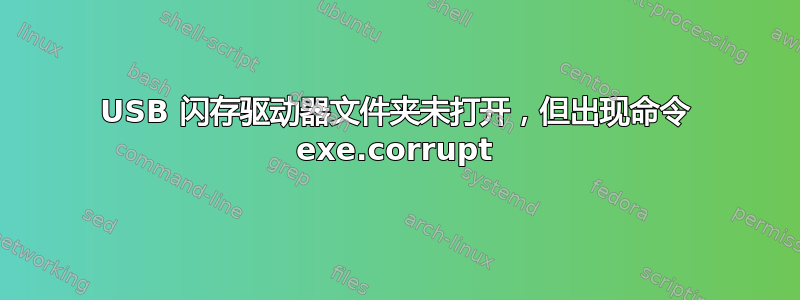 USB 闪存驱动器文件夹未打开，但出现命令 exe.corrupt